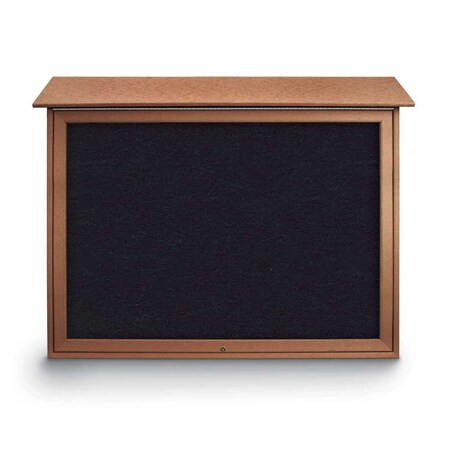United Visual Products Indoor Enclosed Combo Board, 42"x32", White Frame/Blue & Dark Spruce UVCB4232W-BLUE-DRKSPR